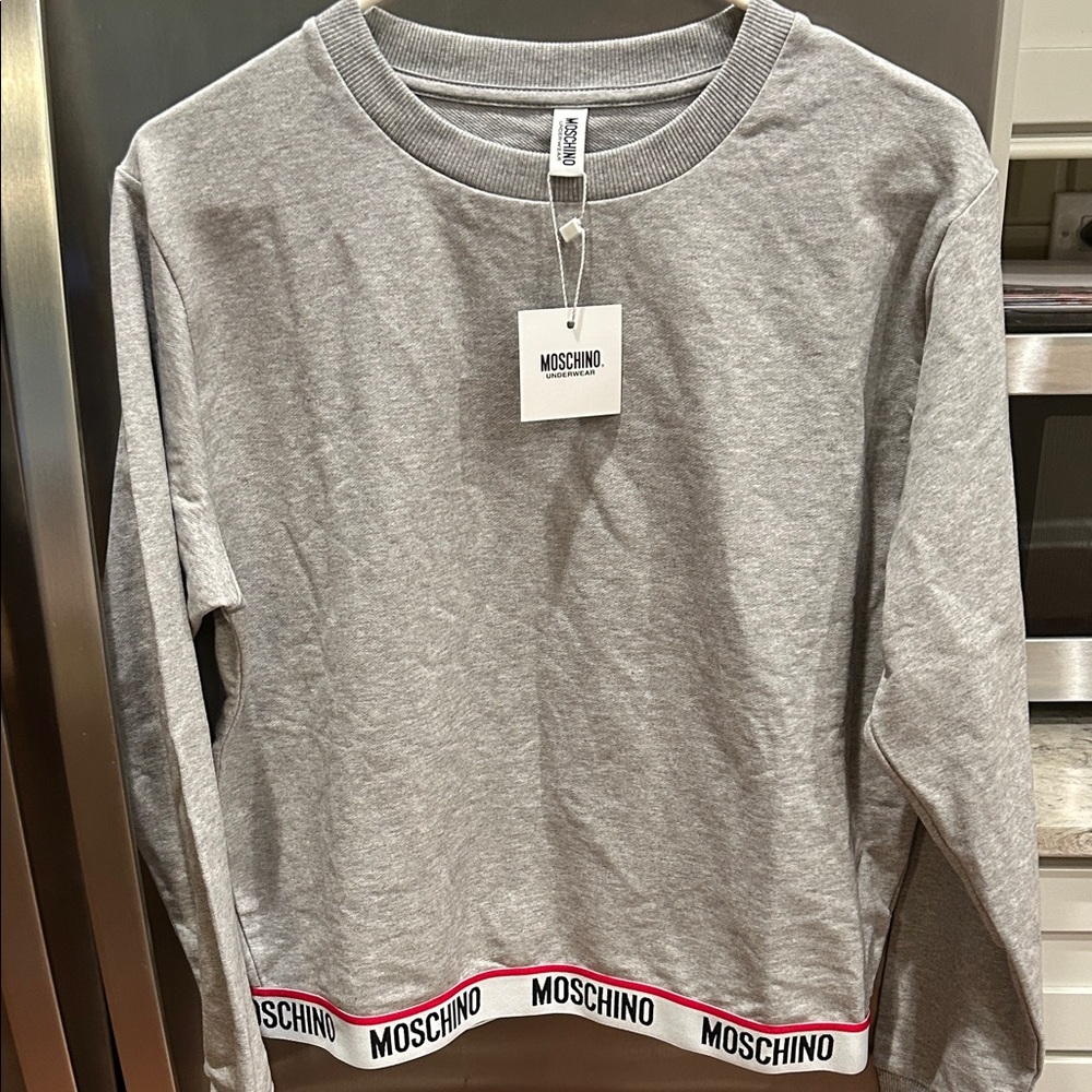 Moschino Kids Gray Sweatshirt with Logo Band